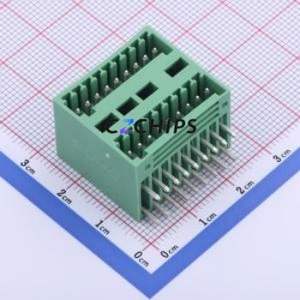 DB2ERH-2.5-2*9P-GN Plug-in Terminal Block Bent Lead Through Hole,P=2.5mm Board-to-Board / Socket - Closed 2x9P 2.5mm Green - Product Image 1