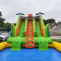 Toboggan aquatique gonflable Yuedong de 42 pieds à double piste avec piscine, thème forêt, pour parc d'attractions et escalade