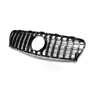 Parrilla Estilo GT para Mercedes-Benz Clase GLA X156, Negro Brillante con Franjas Plateadas, Compatible con Parachoques Delantero 2014-2016 - Product Image 2