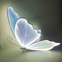 Ailes de papillon lumineuses réglables, pendentif tridimensionnel, décoration de plafond, ornement de lustre de mariage
