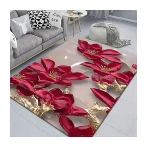Coffee Table Carpet Home Decor 3D Printing Flower Pattern Wedding Hallway Large Bedside Mat Floor Covering Living Room Rugs