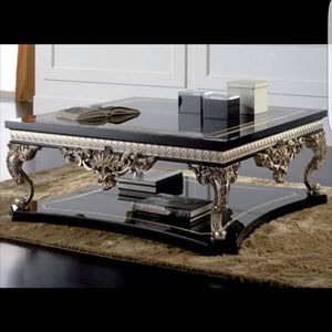 Luxury Handcrafted Solid Wood <b>Table</b> Antique Gold Finish Durable Accent Furniture for Living Room - Product Image 1