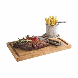 ถาดเสิร์ฟไม้เนื้อแข็งมินชวง 37x25x2 ซม. เขียงอเนกประสงค์สำหรับใช้ในครัว - Product Image 1