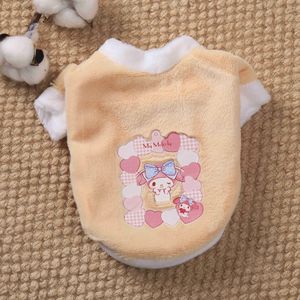Sanrio Pet Fleece Pullover <b>Clothes</b> Cute Cartoon Design For Dogs <b>Cats</b> Warm Autumn Winter Wear Yellow Green Pink Brown - Product Image 4