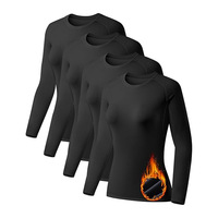 Haut de course à manches longues respirant et thermique en polaire compressif 2026 pour sports d'hiver, activités de plein air et fitness en salle de sport