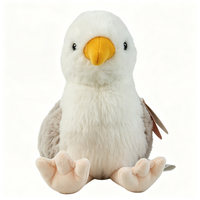 Peluche de mouette réaliste en polaire douce, 11-30 cm, cadeau, en stock, personnalisation OEM, vente en gros usine