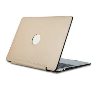 Hochwertige Seide PU Leder Laptop-Hülle Integrierte Laptop-Schutzhülle für Macbook 15.4 13 12 Zoll