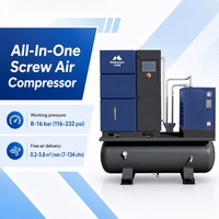 Compresseur d'air à vis combiné 10HP 15HP 20HP 30HP 7-13bar 16bar avec réservoir intégré 100L 200L 300L 500L