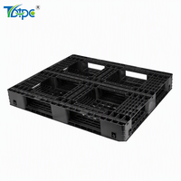 Palette en plastique HDPE 1200*1200mm, couleur personnalisée, à plateau plat, 9 pieds, anti-humidité et anti-poussière, pour la logistique