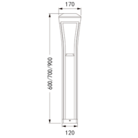 Lampadaire LED extérieur pour pelouse, lumière de jardin 10W 85-265V AC 135LM/W PC Aluminium 170X170XH600/700/900MM