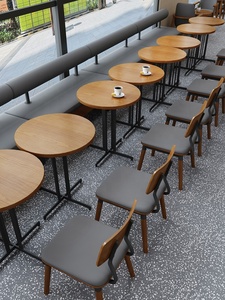 Juegos de muebles de restaurante minimalistas personalizados, cabina de cafetería y comida rápida, asientos, sofá, mesas de comedor y sillas para cafetería - Product Image 2