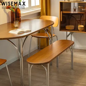 WISEMAX फर्नीचर नॉर्डिक लकड़ी अंडाकार eggshell चाय की मेज आधुनिक घर कॉफी टेबल लकड़ी के बेंच लकड़ी दस्त खाने की मेज सेट