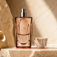 Flacon de parfum rectangulaire personnalisé de 50 ml, design sérigraphié, flacon de parfum en verre de luxe, flacon en verre haut de gamme pour les parfums