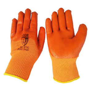 Guantes de PVC con Recubrimiento Completo de Hilo Naranja 400 #   Guantes de Trabajo Reforzados Resistentes a la Abrasión - Product Image 1