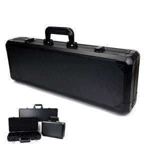 Vente flash : 500 pièces de boîtes en aluminium noir avec logo, vides, durables, pour le rangement de jetons de <span class=keywords><strong>poker</strong></span> de 40 à 43 mm et accessoires de casino - Product Image 1