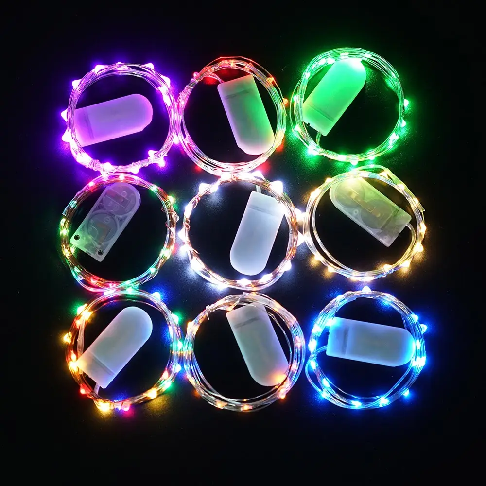 3M 30 Leds impermeabile CR2032 pulsante alimentato a batteria filo di rame LED String Light led luce decorativa per le vacanze