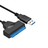 Cable Convertidor Externo USB 3.0 a SATA de 22 Pines de 30 cm para Unidades SATA de 2.5 Pulgadas, Adaptador de Disco Duro Externo, Cable USB 3.0 a SATA 3