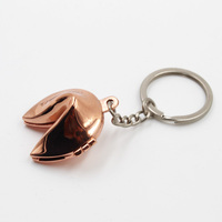 Porte-clés porte-bonheur en métal or Rose avec Capsule pliable