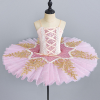 Tutu de ballet professionnel pour filles, bleu et rose, style platine, robe de ballerine pour fête, costume de danse pour enfants 100% polyester