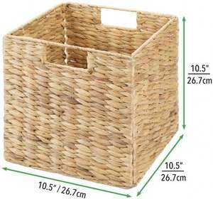 Бамбуковая корзина с съемным вкладышем, джутовые настенные корзины для кухни, корзина для закваски, 2-ярусная складная ротанговая корзина для рук - Product Image 5
