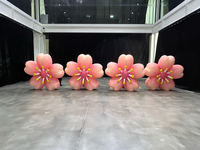 Chaînes de fleurs gonflables géantes, imperméables, durables, modernes, pour la décoration d'événements, couleur rose, avec éclairage LED, pour mariage, installation facile, couleurs personnalisables