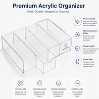 Organisateur de dosettes à café en acrylique transparent moderne et durable à 4 compartiments, boîte de rangement sur pied pour comptoir de cuisine