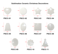 Sunyee Vente en gros d'ornements de Noël en céramique vierges, ronds, pour sublimation, personnalisables avec logo et impression photo, étiquettes cadeaux de fêtes
