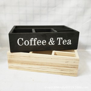 Caja de almacenamiento de madera para café y té, organizador de escritorio de 4 capas para cápsulas de café y bolsitas de té - Product Image 2