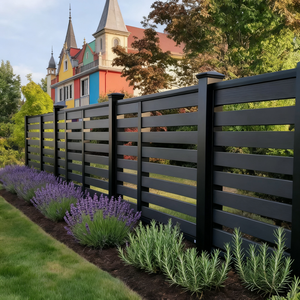 Clôture <span class=keywords><strong>composite</strong></span> en alliage d'aluminium de confidentialité nouvellement conçue Clôture de <span class=keywords><strong>jardin</strong></span> en aluminium Panneaux de clôture métalliques horizontaux en aluminium pour la maison - Product Image 6