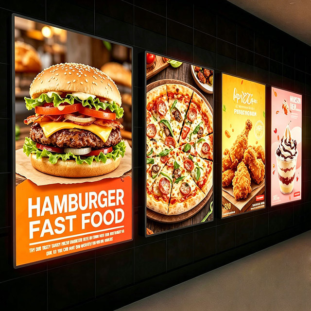 Custom Led Menu Board Ultra Slim Tempered Glass Light Box A1 A2 A3 A4 Led Photo Poster Frame Menu Board for Shop Restaurant
