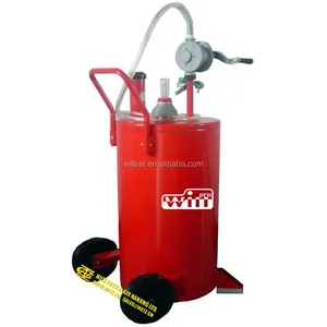 Industrial hand rotary barrel pump Hutz 95L fuel transfer tank with manual rotary drum pump OPT95R01 hand oil bucket pump