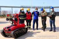Robot de lutte contre les incendies télécommandé, anti-explosion, canon à eau 80L/s, étanche IP67, portée 1000M, charge utile 80kg, RXR-MC80BD