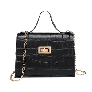 New Ladies Luxury Small Leather Shoulder Simple Style Crossbody Hand Bags For Women With Chain