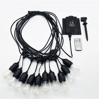 Guirlande solaire extérieure S14 de 14,6 m avec 15 ampoules LED, allumage/extinction automatique, étanche, pour mariage, jardin, pergola, cour, fête, décoration