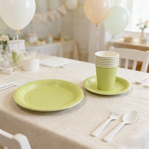 DAMAI - Vajilla de Papel de Color Sólido para Fiestas, Juego de Vajilla Desechable de Color Liso, Platos de 7 y 9 Pulgadas, Vasos de Papel, Servilletas - Product Image 4