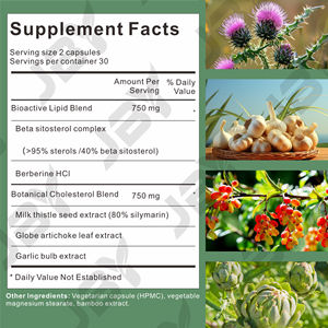 JBY OEM/ODM 프라이빗 라벨 콜레스테롤 건강 및 간 해독 캡슐 보충제 남녀용 대량 도매 - Product Image 2