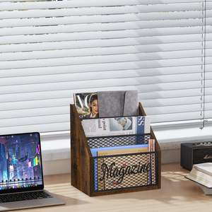 ชั้นวางนิตยสารทำจากไม้3ชั้นตู้หนังสือและชั้นวาง<span class=keywords><strong>หนังสือ</strong></span> & ที่เก็บหนังสือโต๊ะจัดระเบียบสำหรับห้องนั่งเล่นและสำนักงาน - Product Image 6