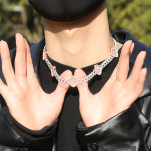 قلادة هيب هوب 2024 كاملة التجميد CZ بعلامة تجارية فاخرة قلادة كوبان كلور بلينغ بلينغ قلادة عنق للنساء والرجال - Product Image 5