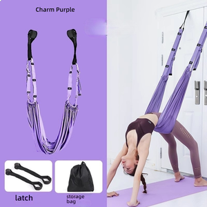 Hamac de <span class=keywords><strong>yoga</strong></span> <span class=keywords><strong>aérien</strong></span> pour femmes - <span class=keywords><strong>Matériel</strong></span> en coton, design portable pour la flexibilité de la porte, étirements, assistance pour les flexions arrière - Product Image 2