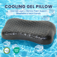 SUPER Neuheit: Schwarzes Kühlendes Gel-Memory-Foam-Konturkissen mit Wabenförmigem PE-Kühlfaser-Kissenbezug, Sommer-Nackenkissen