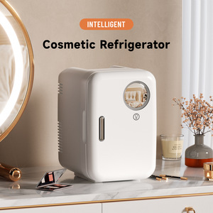 <span class=keywords><strong>Mini</strong></span>-réfrigérateur portable 4L pour soins de la peau, avec lumière intégrée, fonction de refroidissement et de chauffage, double alimentation 12V/220V, pour voiture, chambre et bureau - Product Image 1