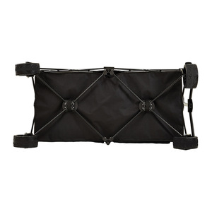 Outdoor <b>Folding</b> Camping <b>Cart</b> 150kg Load Capacity Four-Wheel Foldable Storage <b>Trolley</b> Carbon Steel Black - Product Image 2