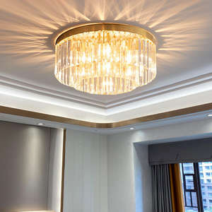 Nouvelle Arrivée Nouvelle Décoration ronde hall d'hôtel led De Luxe Glod Cristal plafonnier moderne pour le salon - Product Image 3