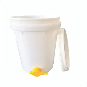 中国蜜蜂塑料蜂蜜桶桶，带蜂蜜门，用于养蜂5加仑养蜂蜂蜜容器，带阀门