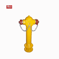 Hydrant d'incendie Minshan HY001 BS750 Dn100 à deux voies avec valve oblique en fonte, revêtement époxy rouge et jaune