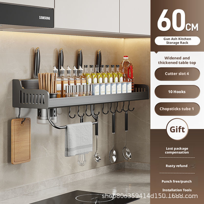 Porte-baguettes simple gris -60cm