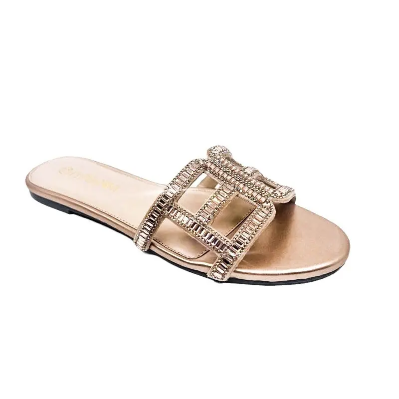 Dames Zomer Nieuwe Mode Platte Slipper Crystal Jelly Sandalen Outdoor Steentjes Slippers Dames Schoenen En Vrouwen Sandalen