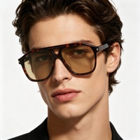 Lunettes de soleil polarisées sur mesure en acétate MOSI BC-9227, monture intégrale durable, style rétro surdimensionné écaille de tortue pour hommes et femmes