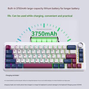 HJSDZHI YG65 Drahtlose mechanische Tastatur Hot-Swap-fähige benutzer definierte Tastatur mit Knopf RGB Hintergrund beleuchtete vor geschmierte Reaper-Schalter - Product Image 5