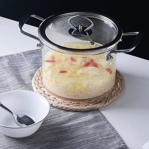 Ensemble de casseroles en verre fait main résistant à la chaleur avec couvercle, batterie de cuisine en verre antiadhésive, compatible avec les plaques de cuisson, <span class=keywords><strong>pour</strong></span> les pâtes et les nouilles - Product Image 3